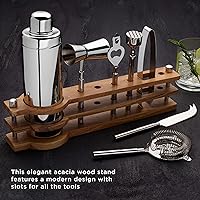 Vista 6 de Mikasa Juego de herramientas de barra Bliss con soporte de madera, 8 piezas