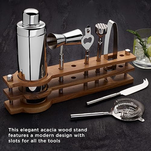 Miniatura 6 de Mikasa Juego de herramientas de barra Bliss con soporte de madera, 8 piezas