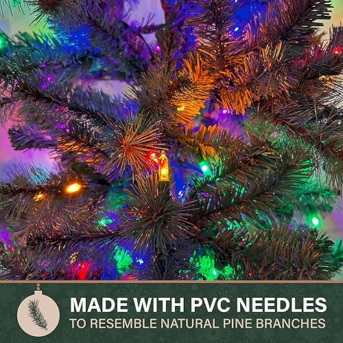 Miniatura 7 de Fraser Hill Farm Árbol de porche de 3 pies con luces LED multicolor Luces LED multicolor,Luces LED de color blanco cálido