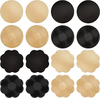 8 Pairs Reusable Nipple Covers, Self Adhesive Cloth Adhesive No Show Breast Pasties, Sexy Nipple Breast Cover, Bra Sticker Pads for Women Lady Girls