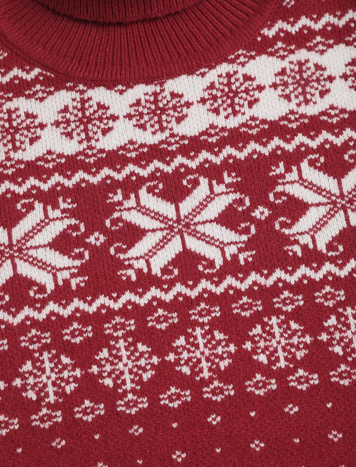 ZAFUL Women's Christmas Snowflake Diamond Long Sleeve Crew Neck Pullover Knitted Sweater - Image 5