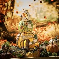 TERESA'S COLLECTIONS Napelemes Tökös Dekoráció Kerti Figura Őszi Dekor Halloweenre 2