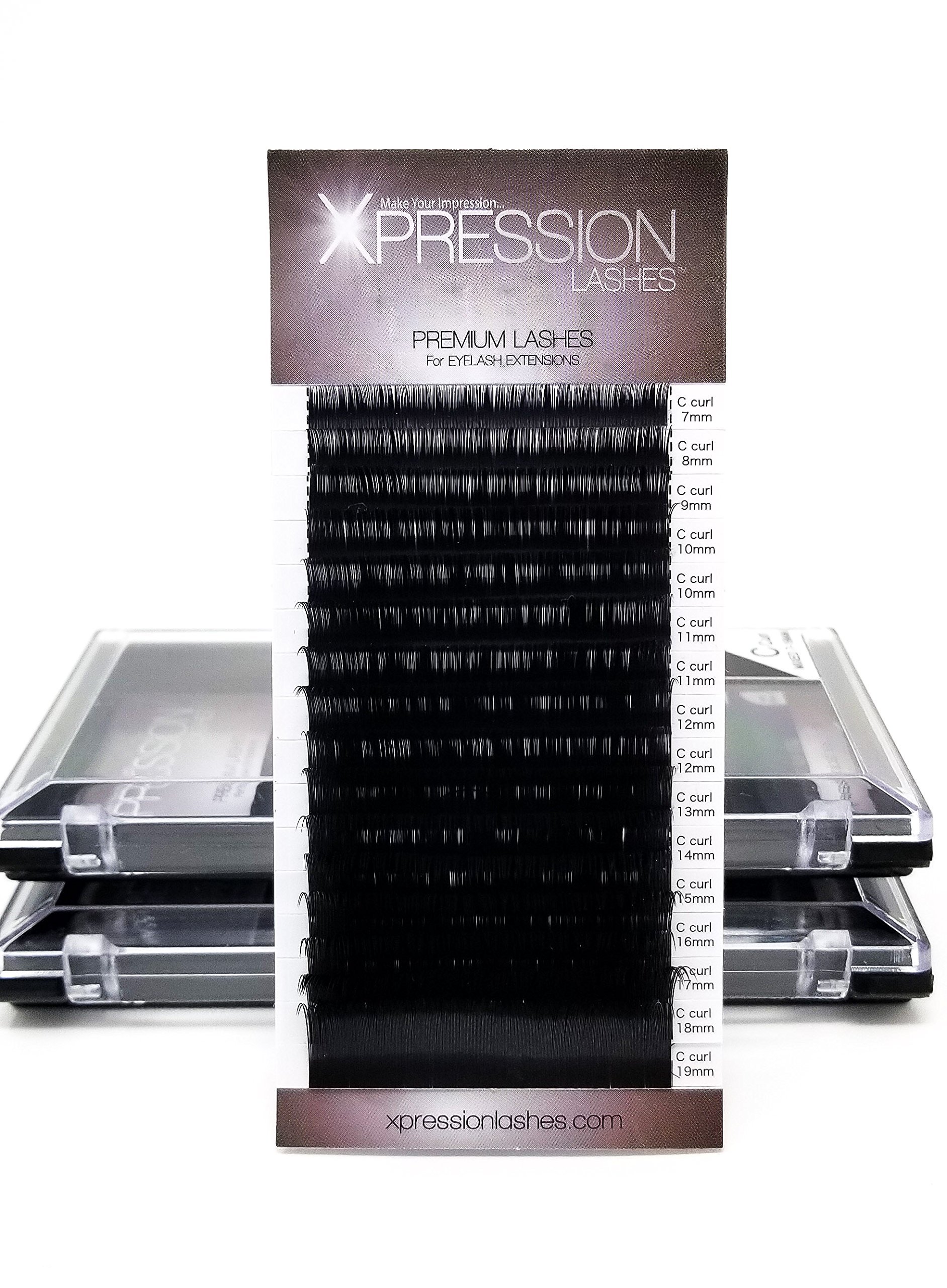 (16mm C 0.07 16 Row) Click for All Sizes | Silk Mink Lashes | 7-19mm Mixed | 8-19mm Separate | C & D Curls | .07 .15 .20 | 7-14mm Mix | 12 & 16 Row | XPRESSION Eyelash Extensions (16mm C 0.07 16 Row)