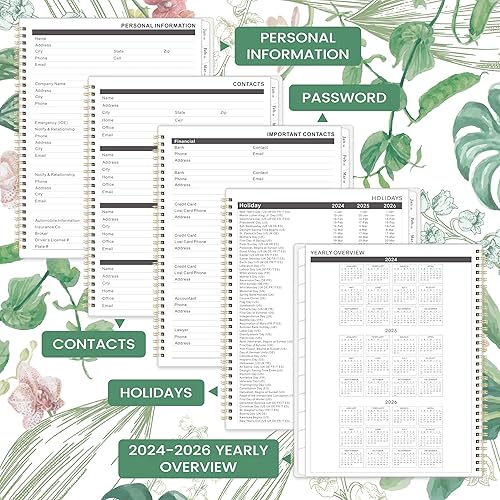 Miniatura 4 de Agenda mensual 2024-2026, agenda mensual 2024-2026, julio 2024 a junio 2026, 9 x 11 pulgadas, planificador mensual de dos años con cubierta