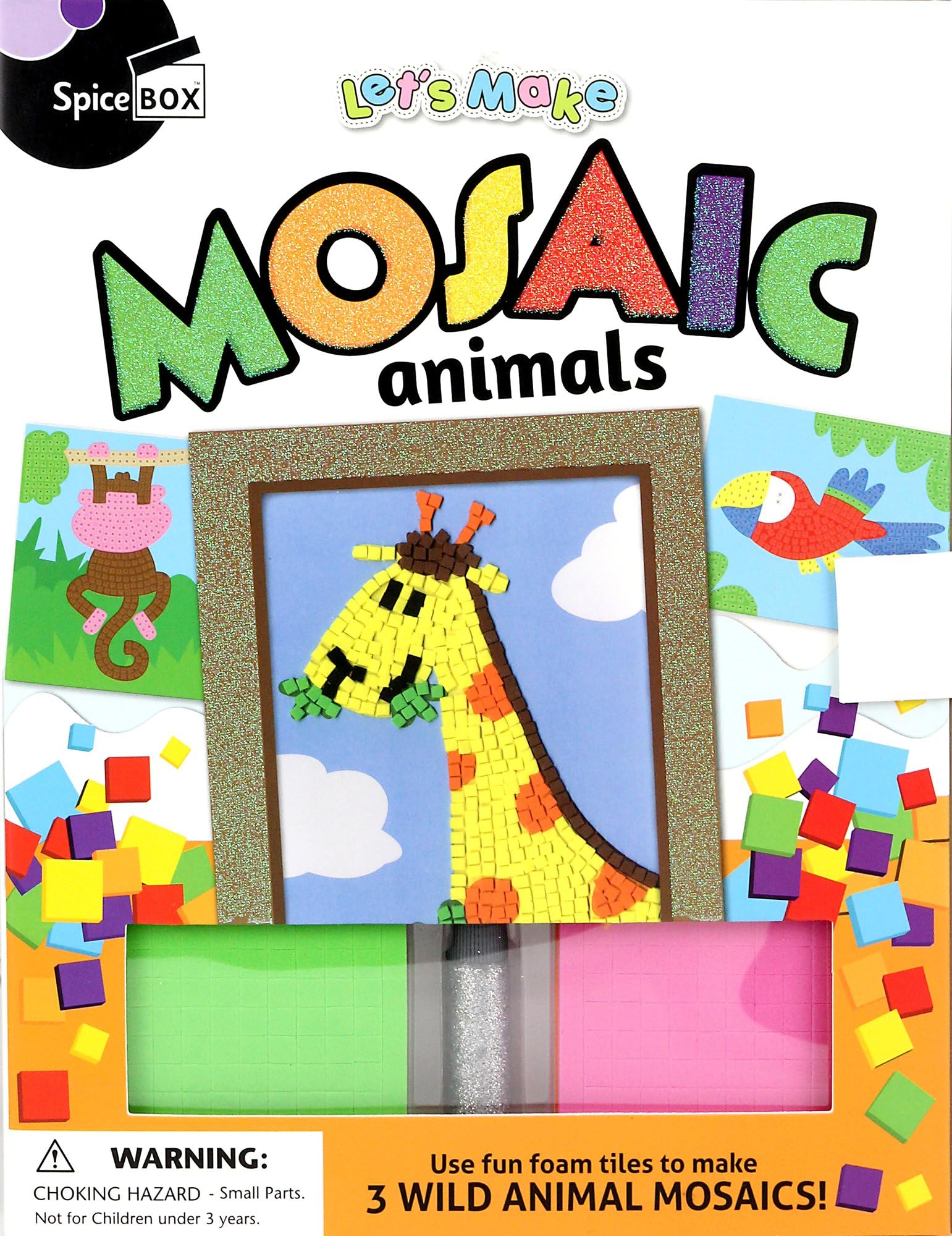 SpiceBox SP22195 Lets Make It Mosaic Animals Craft Kit