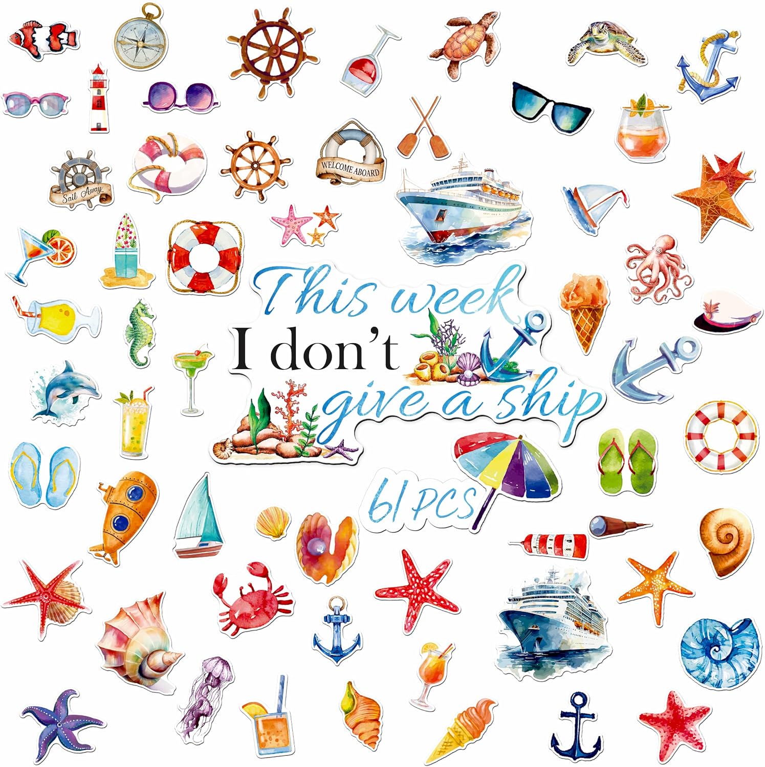 10PCS Large Cruise Door Magnets, Magnetic Waterproof Navigation Boat Anchor Cruise Ship Car Decors, Decorative Refrigerator Protector Magnets for Refrigerator, Carnival Cruise Party