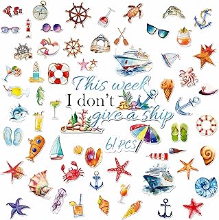 61PCS Large Cruise Door Magnets, Magnetic Door Decorations Waterproof Navigation Boat Anchor Cruise Ship Car Decors for Refrigerator, Carnival Cruise Party