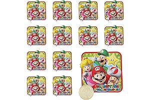 Super Mario Valentines Kids Classroom Party Favors Valentines Day Cards with Gold Chocolate Gold Coins