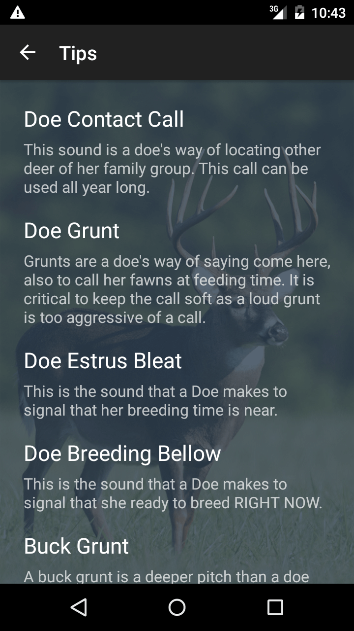 Whitetail Deer Calls Ad for Android