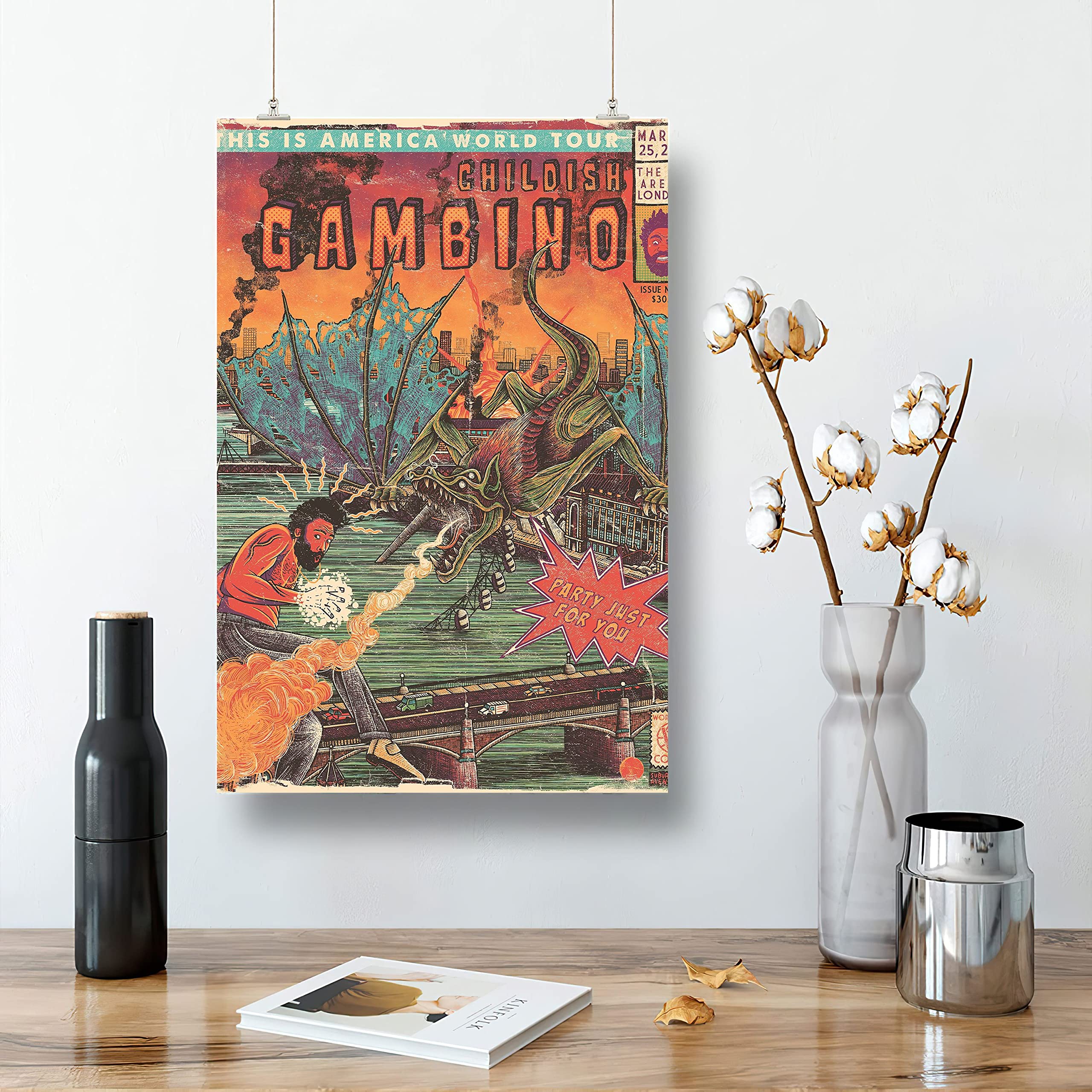 WQMP Kinderachtig GambinoWall Art canvas esthetische cover poster