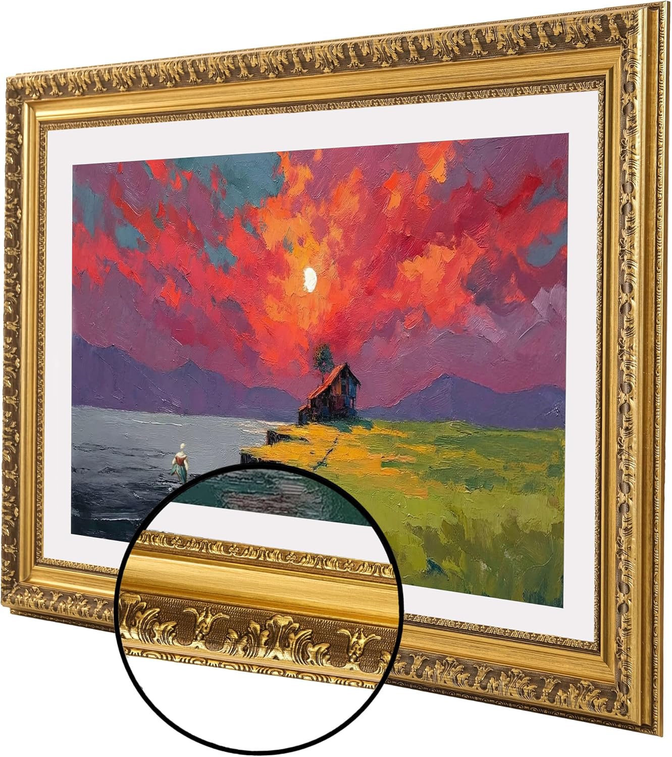 Rustic Gold Bezel for Televisions – Custom Decorative Bezel for All Brands – Rustic Home Decor (83 inch)