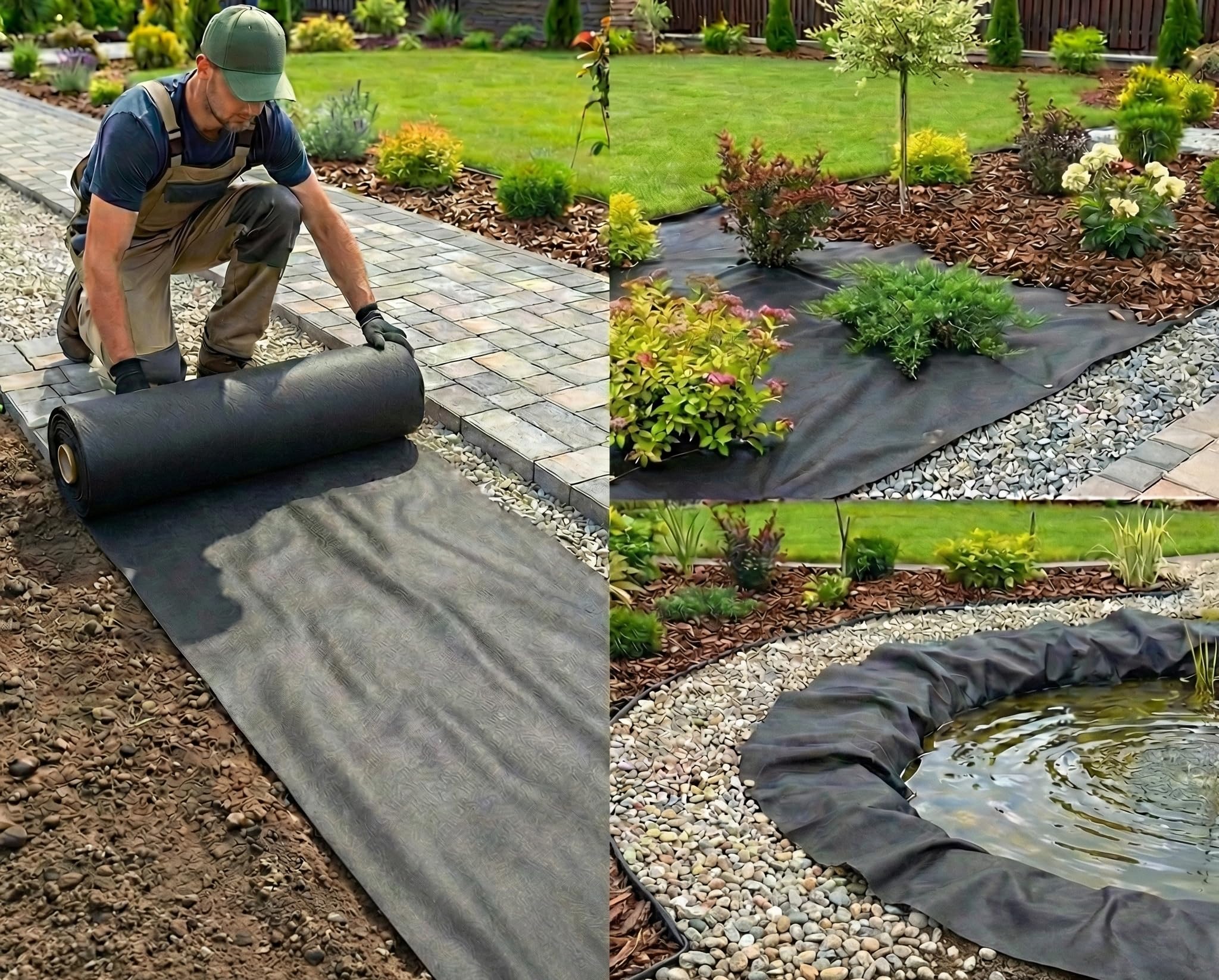 AFS Géotextile 120g/m² 20m x 0,5m Feutre de Jardin Anti-Mauvaises Herbes Drainage Filtration