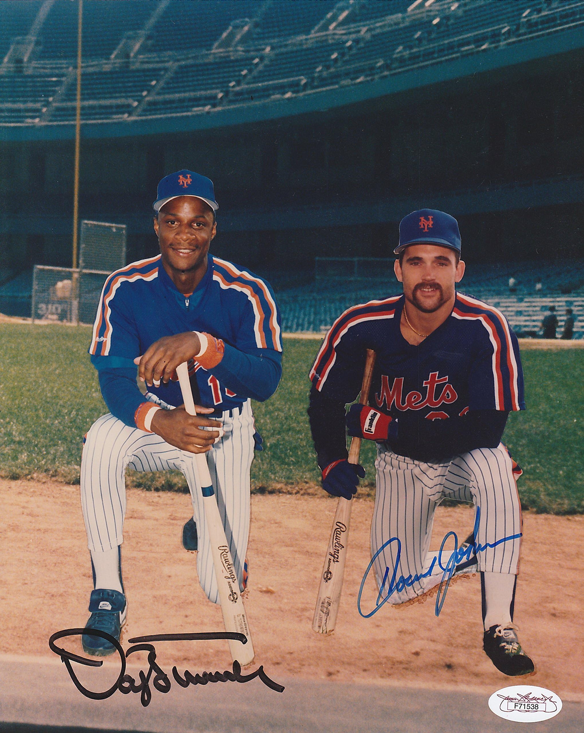DARRYL STRAWBERRY & HOWARD JOHNSON SIGNED METS 8x10 YANKEE STADIUM NY PHOTO