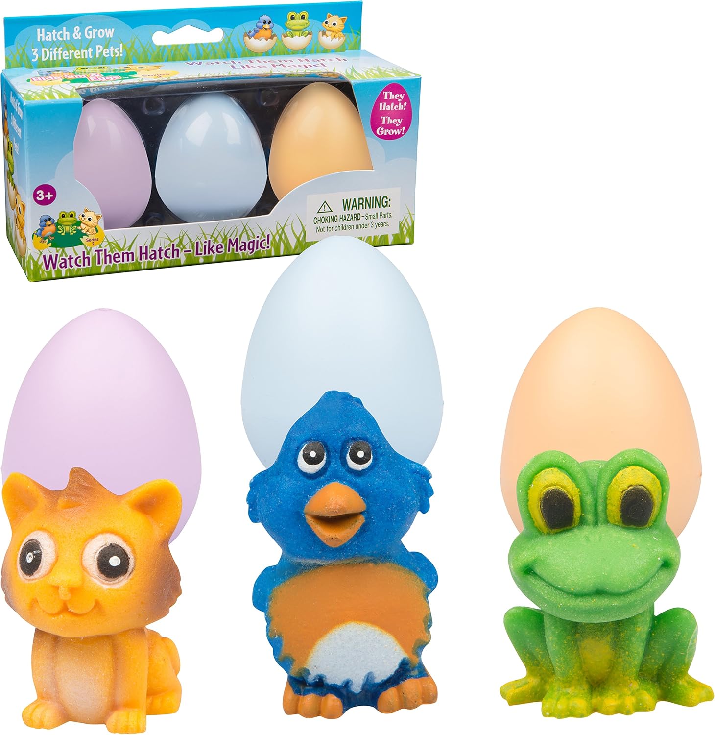 Easter Grow Pets for Kid Egg Hunt- 5 Pk- Hatch Surprise Animals That Expand 5-6x in Water-Cat, Bird or Frog - Great Candy Alternative & Basket Stuffers- Make Your Next Scavenger Hunt Extra Special!