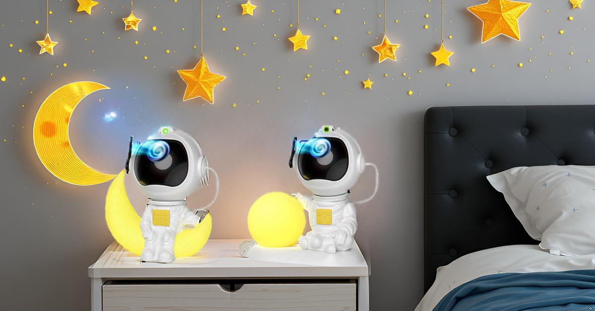 Projecteur De Galaxie D'Astronaute Ciel Étoilé Veilleuse Enfant Avec