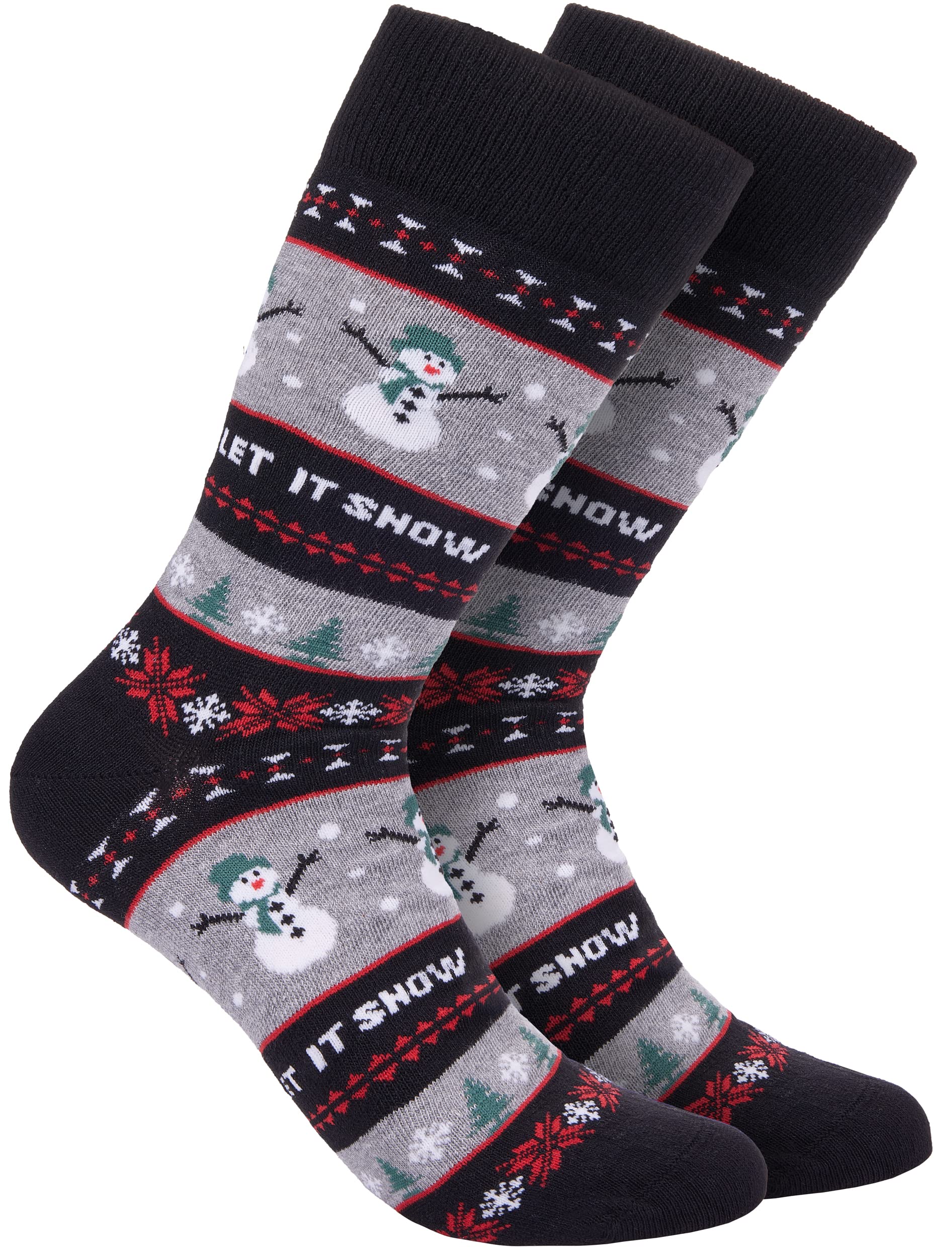 Brubaker Men's Let It Snow Christmas Socks For Wo And - Christmas Motif - Cotton Socks Christmas