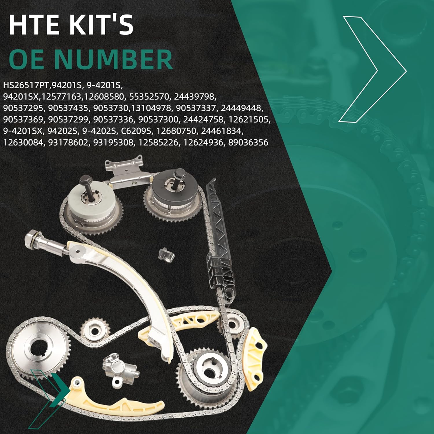 Head Gasket Set Timing Chain Kit Water Pump VCT Selenoid Actuator Gear For Chevy Equinox/Malibu/Cobalt/Impala for GMC Terrain for Buick Regal/Lacrosse 2.2/2.4L Ecotec 2009-2017 9-4201S HS26517PT