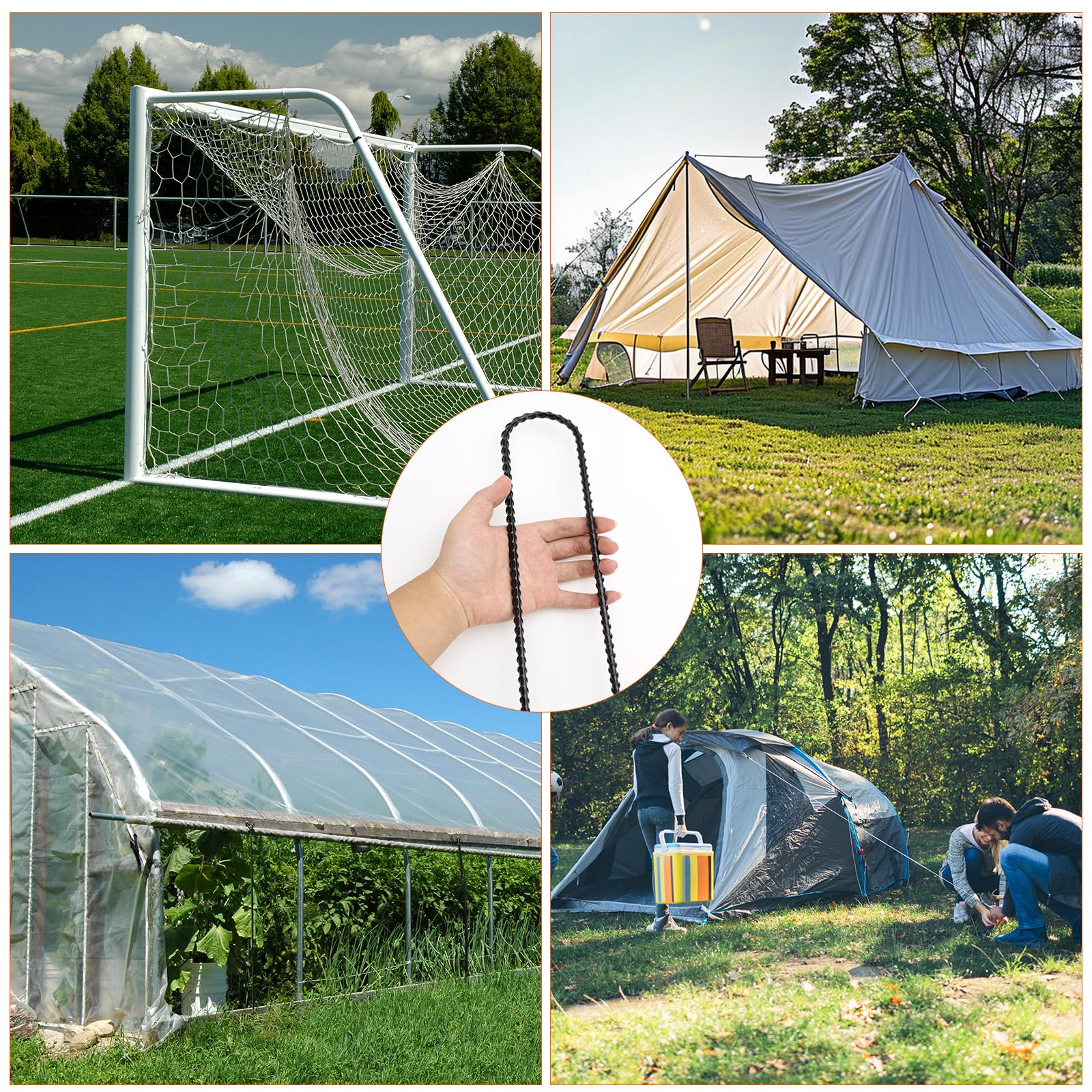 Bodenanker Trampolin Erdanker Bodenanker U-förmige Zeltheringe Sturmsicher Erdhaken Heringe Boden Zeltheringe Stahl Erdnägel für Garten Camping Zelten 8 Stück Sport & Freizeit