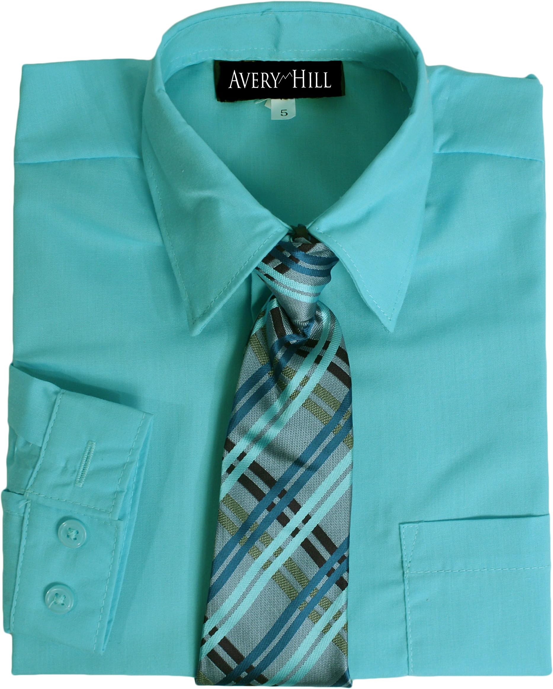Avery HillBoys Long Sleeve Dress Shirt with Windsor Tie Arctic 5