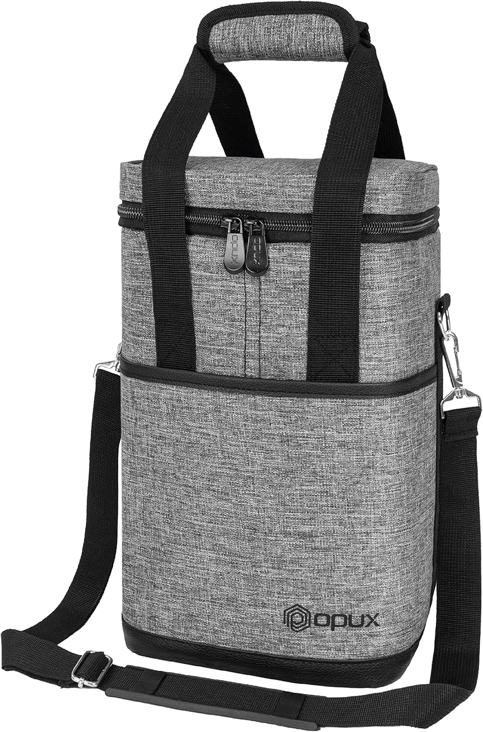 opux Wine Bag, 4 Bottle Wine Cooler Bag, Insulated Wine Tote Carrier