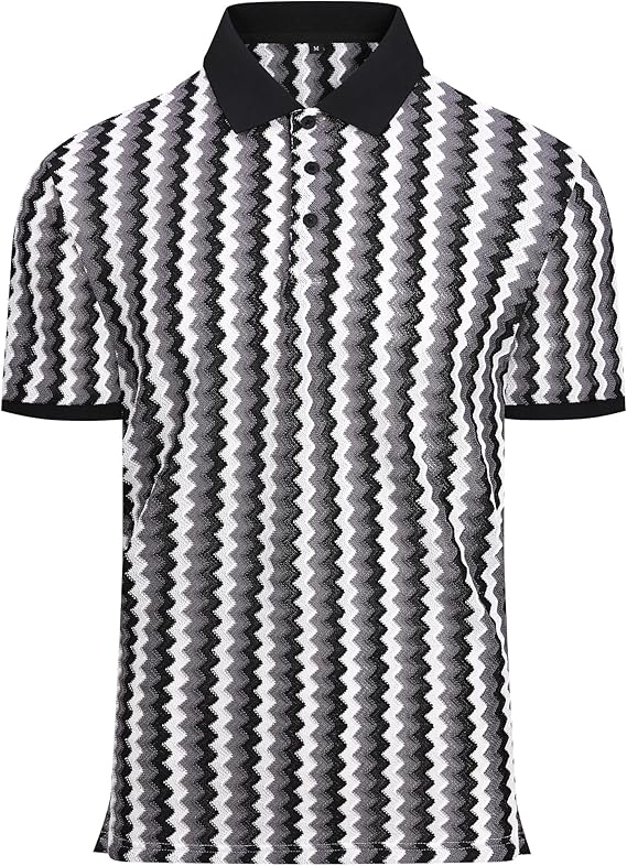 Alex Vando Mens Lace Polo Shirts Fashion Vibrant Short Sleeve Casual Shirts for Men