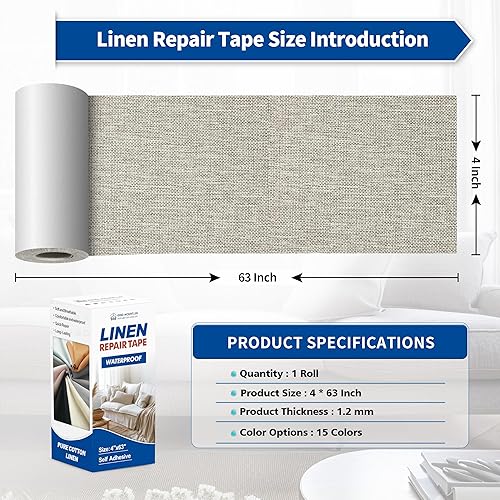 Vista 353 de Parches de reparación de lino grueso, parches de tela de lino autoadhesivos, 8 x 11 pulgadas, 2 unidades, multicolor, se pueden utilizar