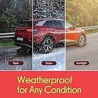 Vista 5 de Pyle Flush Mount Rearview Mirror Cam, Marine Grade Waterproof HD Rear Car Camera with Night Vision, IR LED Lights, Built-in Distance Scale Lines