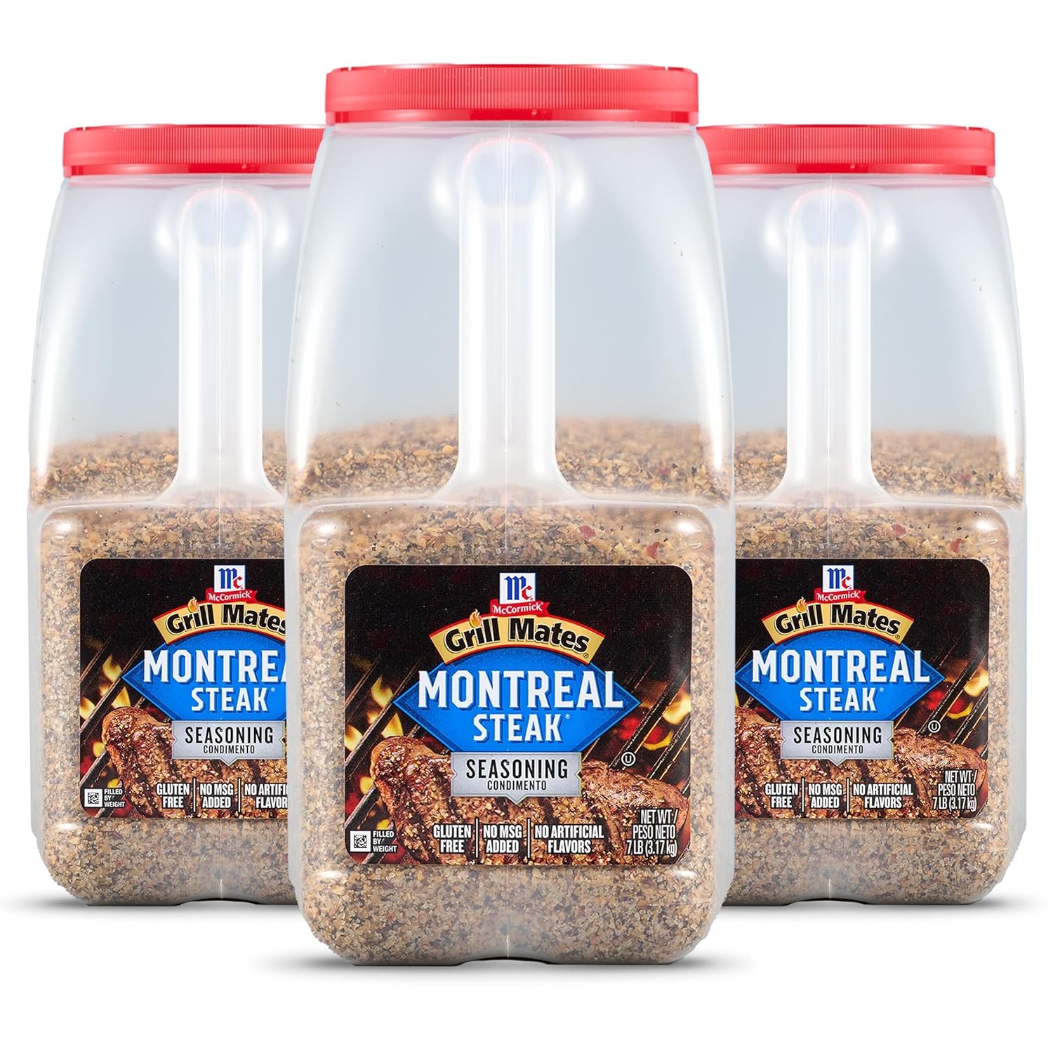 McCormick Grill Mates Montreal Steak Seasoning, 7 lb (Pack of 3) - Three 7 Pound Containers Montreal Steak Rub Seasoning, Ideal for Steaks, Ribs, Burgers and Vegetables for a Zesty Flavor