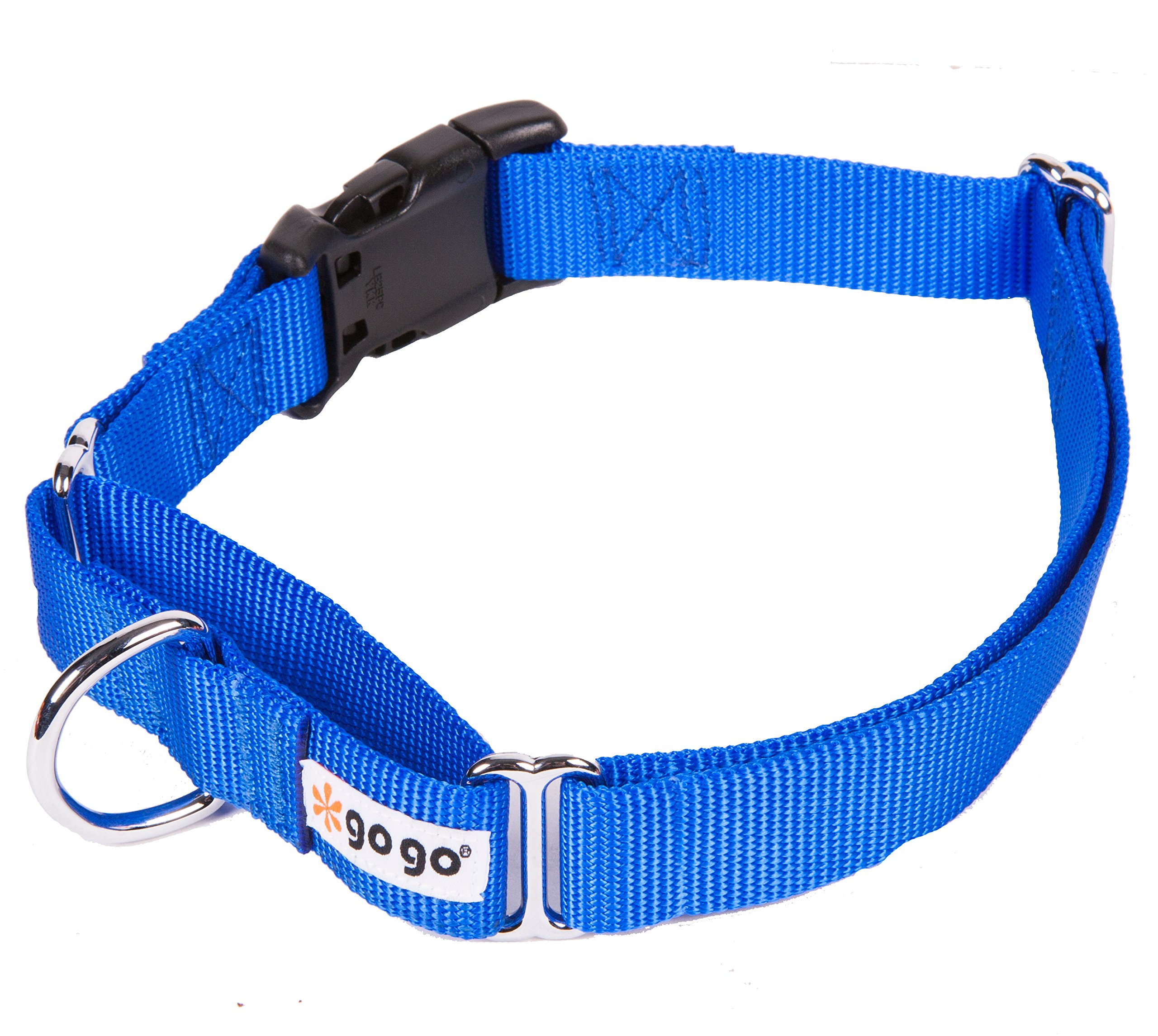 GOGO Pet Products 1-Inch Martingale Dog Collar, Large, Blue