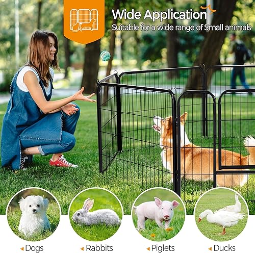 Miniatura 3 de Yaheetech Corralito para perros para interiores, valla extra ancha para perros y exteriores, plegable, para patio, jardín, caravana, campamento, 16