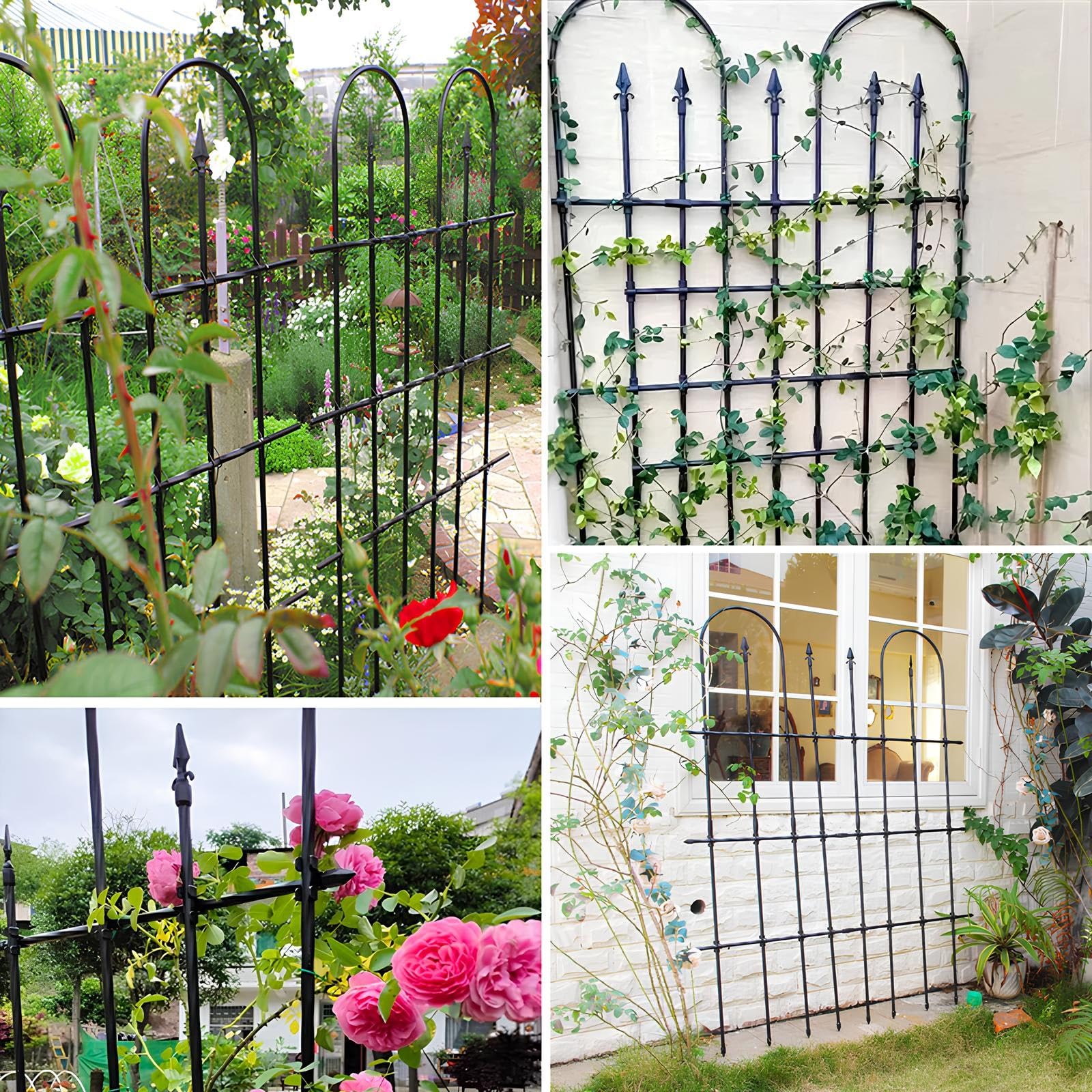 55x90cm/55x180cm Garten Rankhilfe für Kletterpflanzen, 100x90cm/100x160cm Rankzaun Metall, Pflanzensieb Rankgitter für Ranken, Rosen und Gemüse(100x90cm/39.4x35.4in)