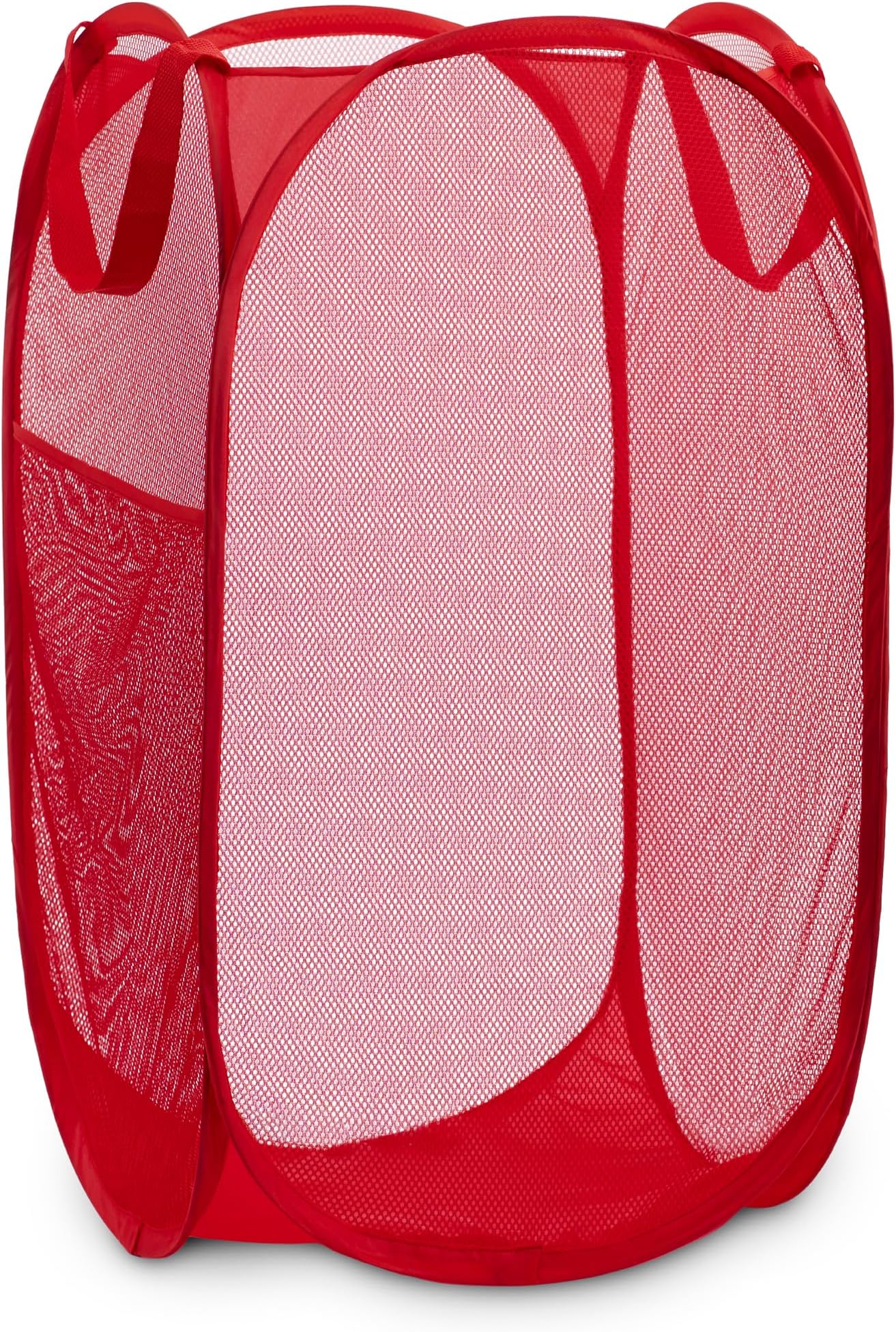 Red : Mesh Pop-Up Laundry Hamper, Red - 14" x 24" - Easy to Open and Folds Flat for Storage. Hampers mesh Material Helps Eliminate Laundry Odors and Moisture. Great Laundry Hamper for College Dorm