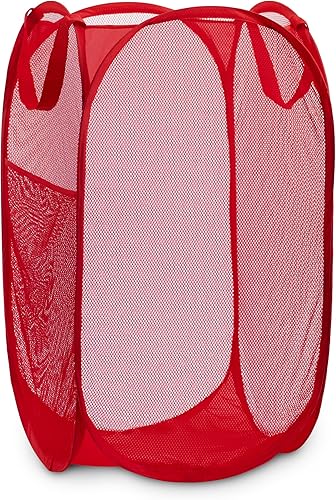 Miniatura 9 de Handy Laundry Cesta Plegable de Malla Emergente con Amplia Apertura y Bolsillo Lateral - Transpirable, Resistente, Plegable y Diseño que Ahorra Beige