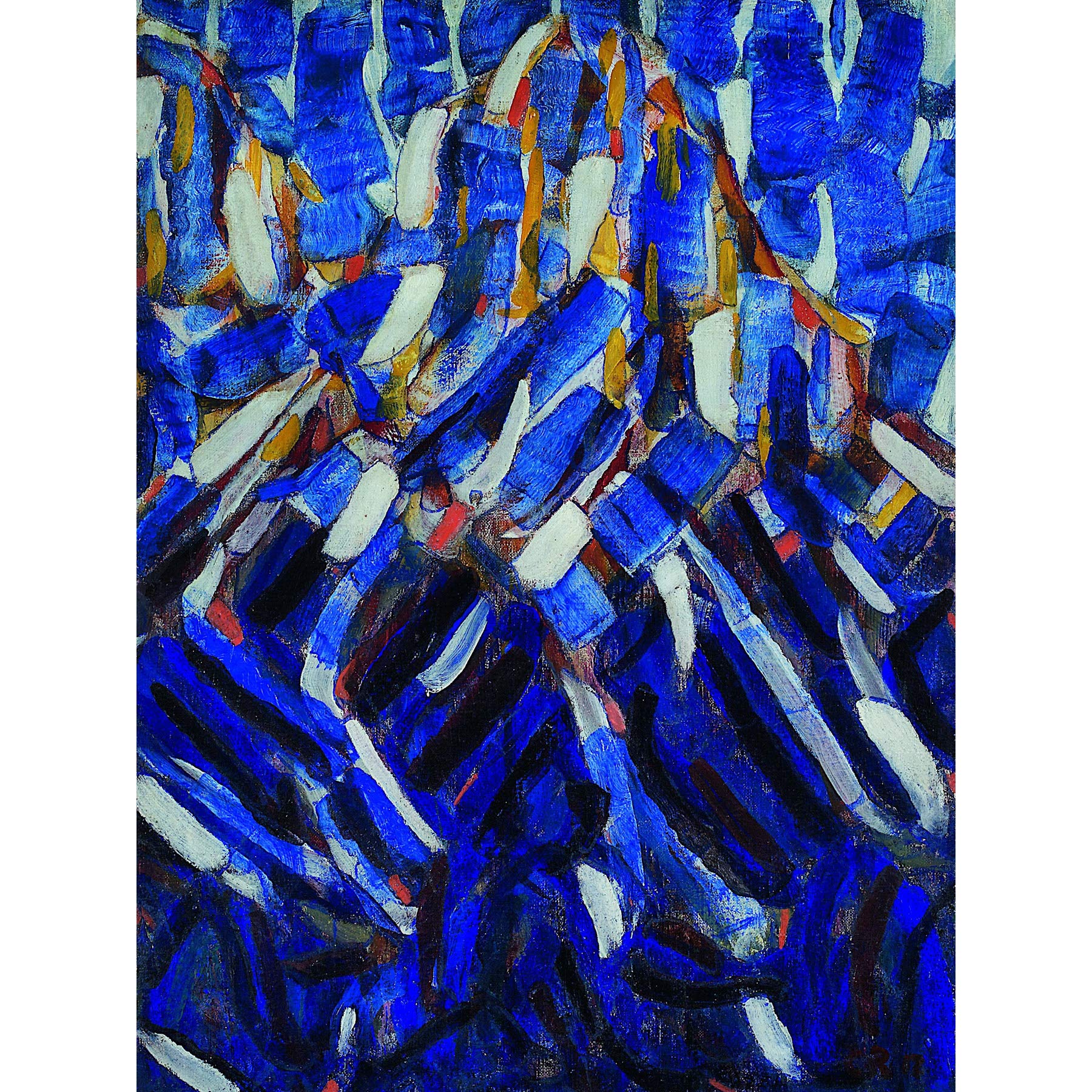 Rohlfs Abstraktion Blauer Berg Gemälde Großer Druck Poster Wandkunst Dekor Bild