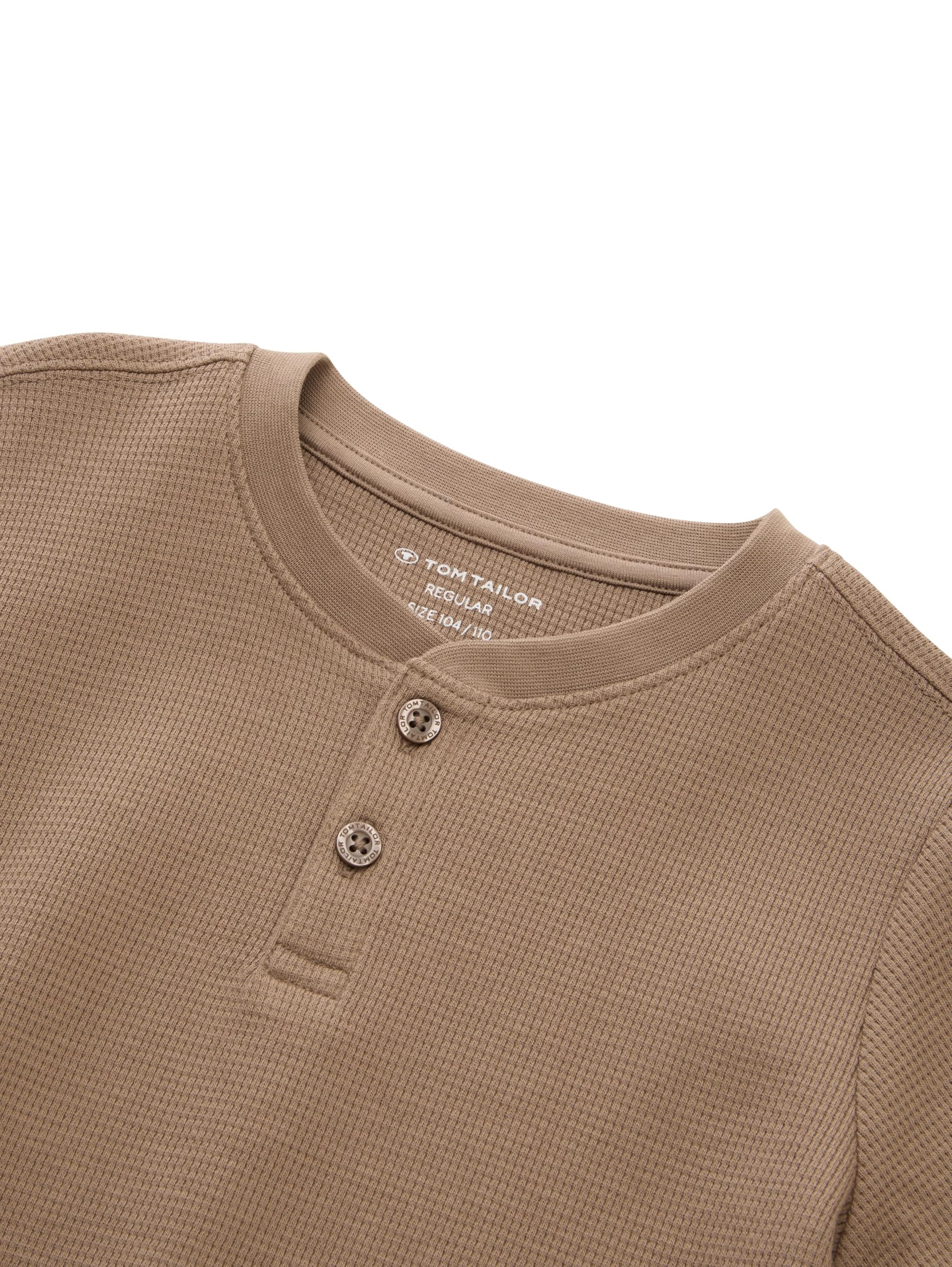 TOM TAILOR Jungen 1049479 Kinder Henley Langarmshirt mit Waffelstruktur