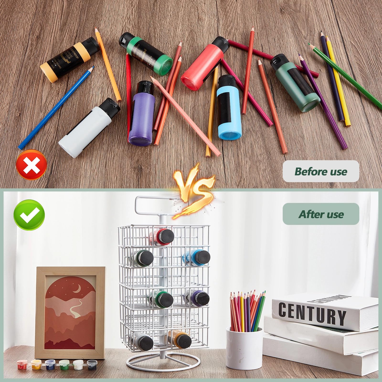 Amazon.com: Yaocom 2 Pcs Spinning Paint Organizer Rack 360