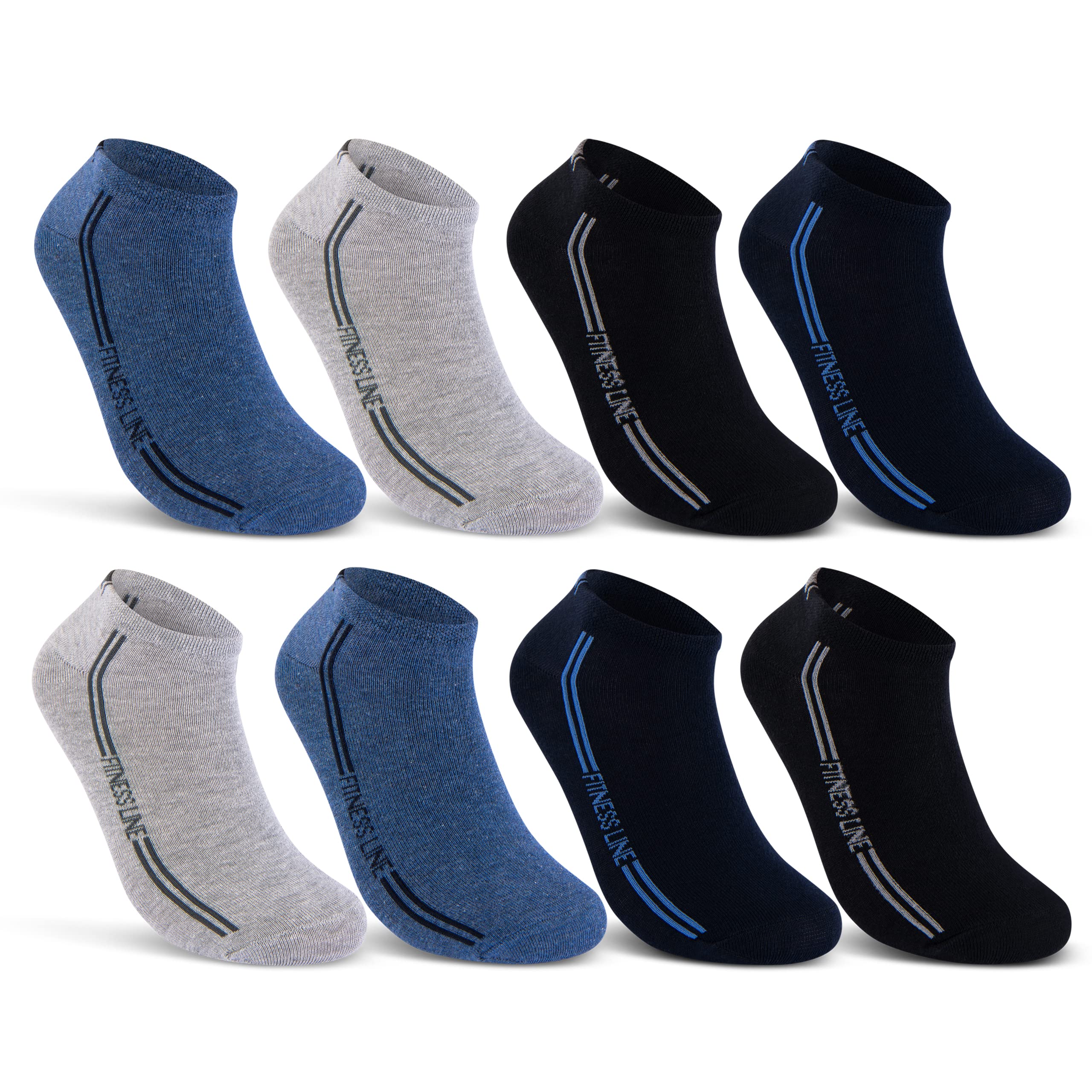 8 | 12 | 20 Pairs Men's Trainer Socks Cotton Breathable Multicoloured
