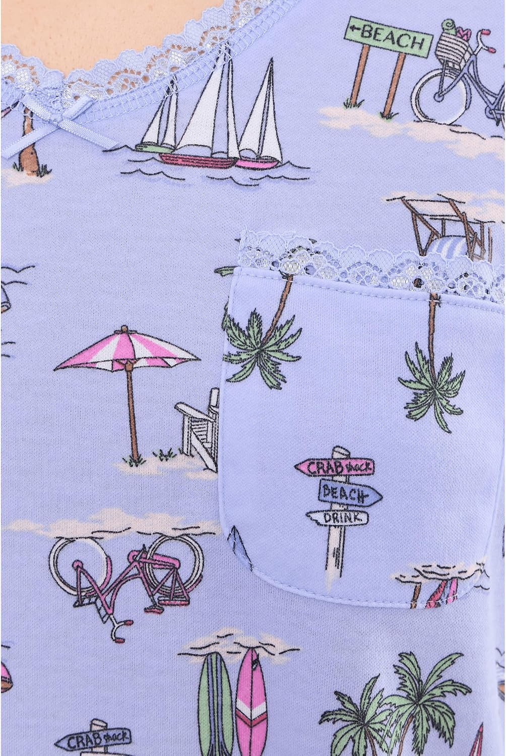 Karen Neuburger Women's V-neck Tee & Bermuda Short Pajama Set