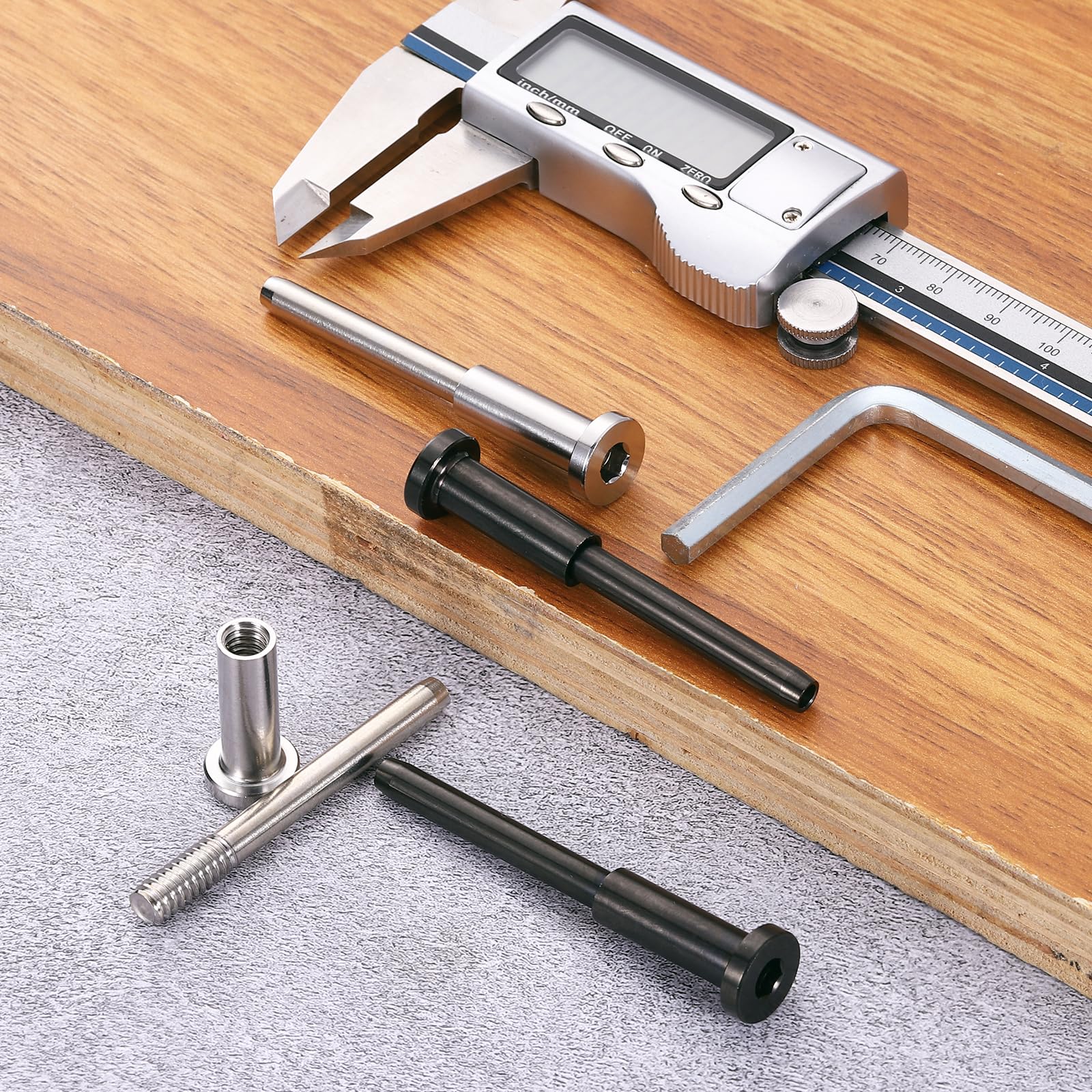 QUARKZMAN 10 Pz Kit Barandilla Cable Invisible, Receptor Invisible Y Tensor Con Extremo Espárrago 1/8" Acero Inoxidable 316 Para Barandillas Terraza, Escaleras, Postes Madera O Metal, Plata