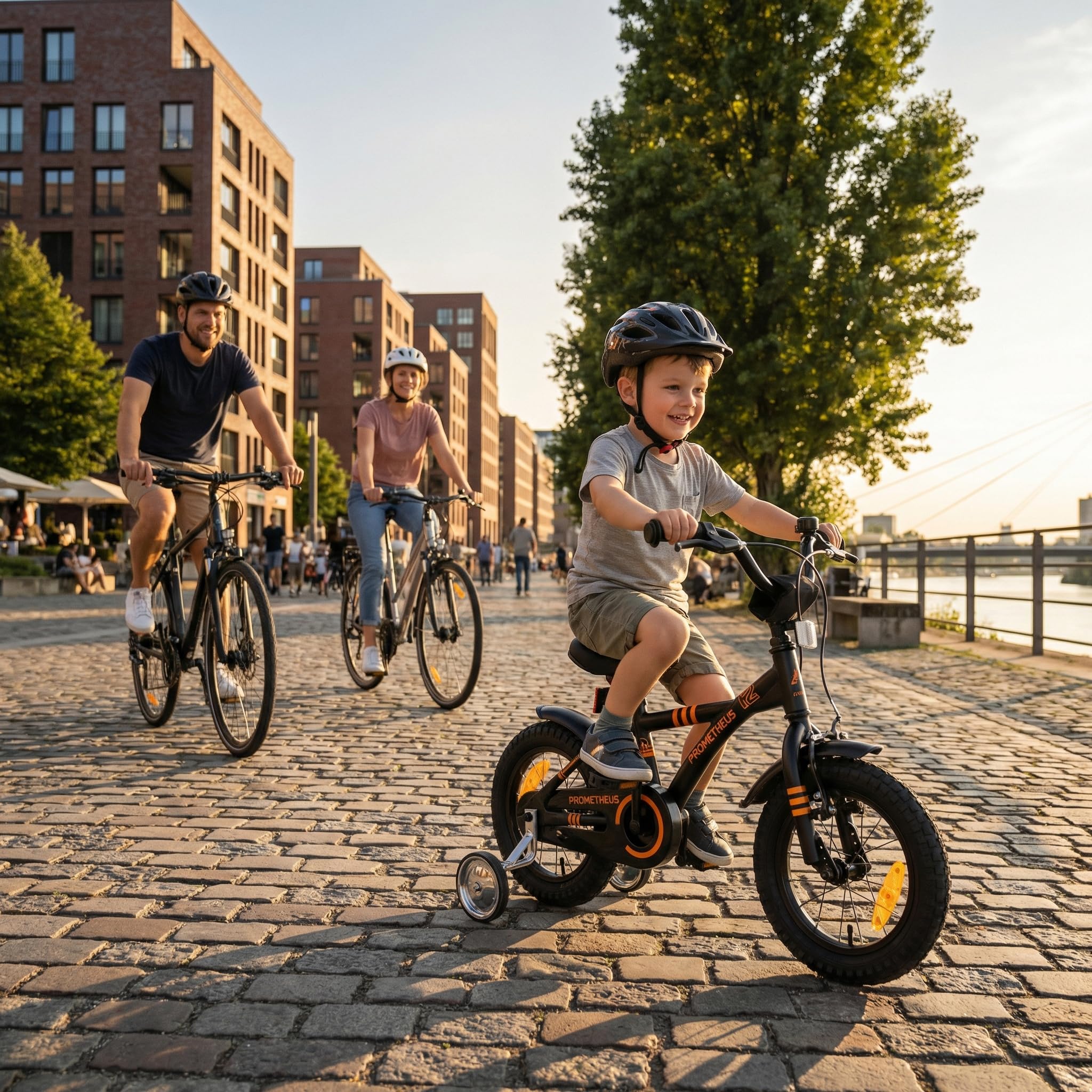 PROMETHEUS BICYCLES Velo Enfant 3 Ans Garcon vélo Fille 12 Pouces a Roulette pour 3 a 5 Ans - BMX en Noir Mat Orange