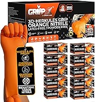 Vista 13 de Herkules Grip Guantes de nitrilo resistentes de 8 mil verdes, textura de diamante 3D elevada - Sin látex y sin polvo - Industrial, para mecánicos