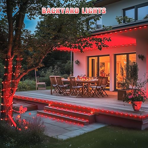 Miniatura 239 de JMEXSUSS Tira de luces de Navidad multicolor de 163 pies con 500 luces LED para exteriores, resistente al agua, alambre transparente, luces Varios