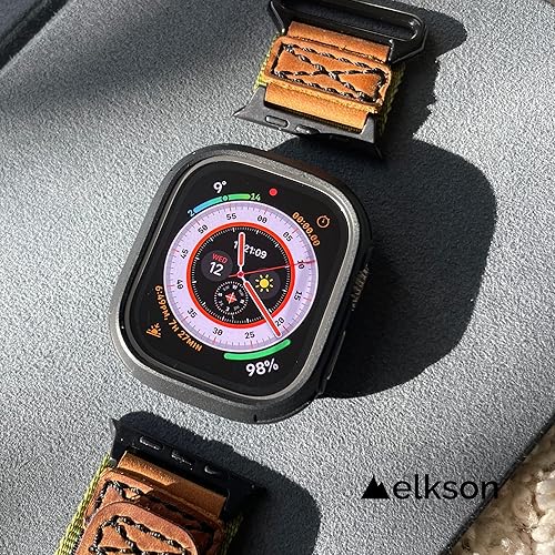 Miniatura 8 de elkson para Apple Watch Ultra de 49mm Series 3/2/1 Estuche con Parachoques y Protector de Pantalla de Vidrio Templado, Serie Quattro Max Resistente