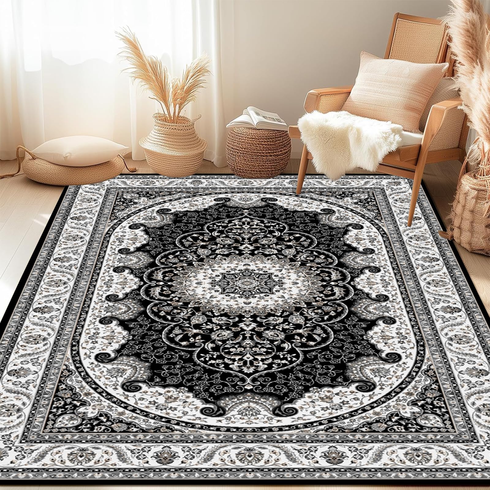 Amazon.com: Washable Oriental Area Rug - 1.5x2.5 Rugs for Living