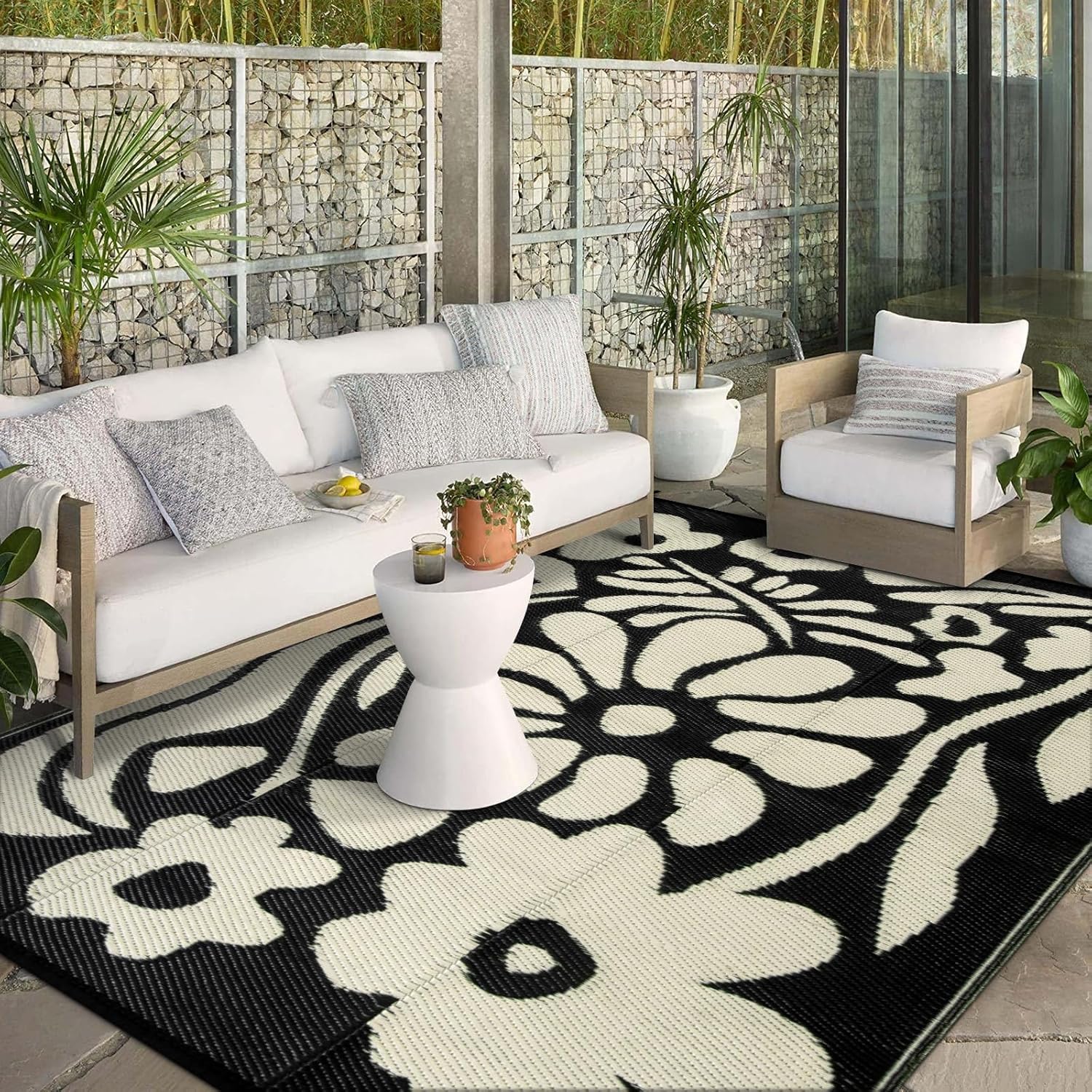 Wonnitar 8x10 Outdoor Patio Rug Clearance,Waterproof