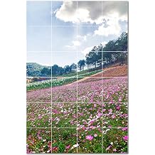 Spring Ceramic Tile Wall Mural AMZ500943-46XL. 48" W x 72" H Using 24 12" x 12" Ceramic Tiles