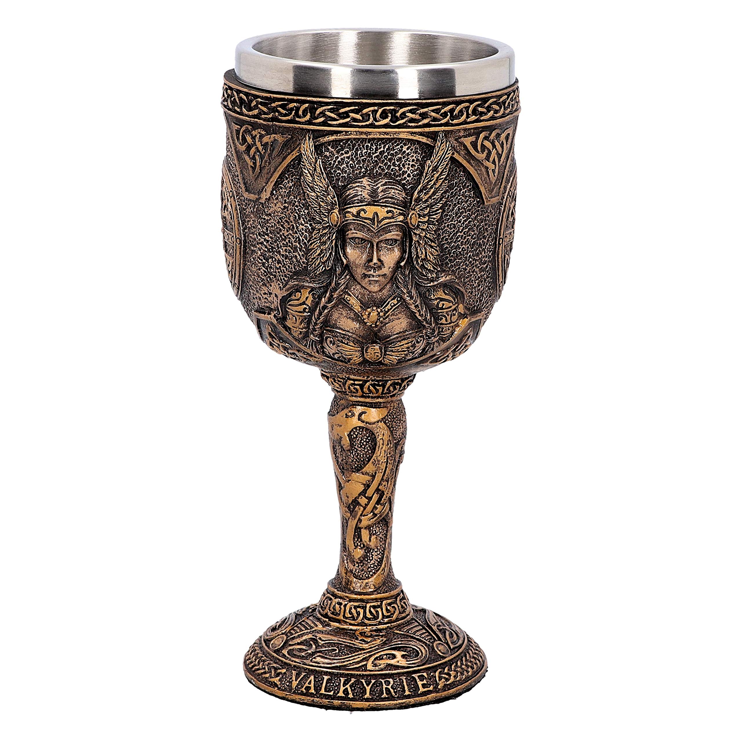 Nemesis Now D4720P9 Valkyrie Goblet 17cm, Resin w. Stainless Steel