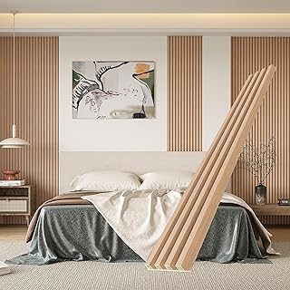 WPC Slat Wall Panels, 8 Pack 95 x 6 in Accent Slat Wood Slats for Wall a...