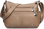 Shoulder Bag for Women Vegan Leather Multi Pockets Crossbody Bag for Women Soft Handbags Women Purses for Women Everyday Bag | Multi Pockets