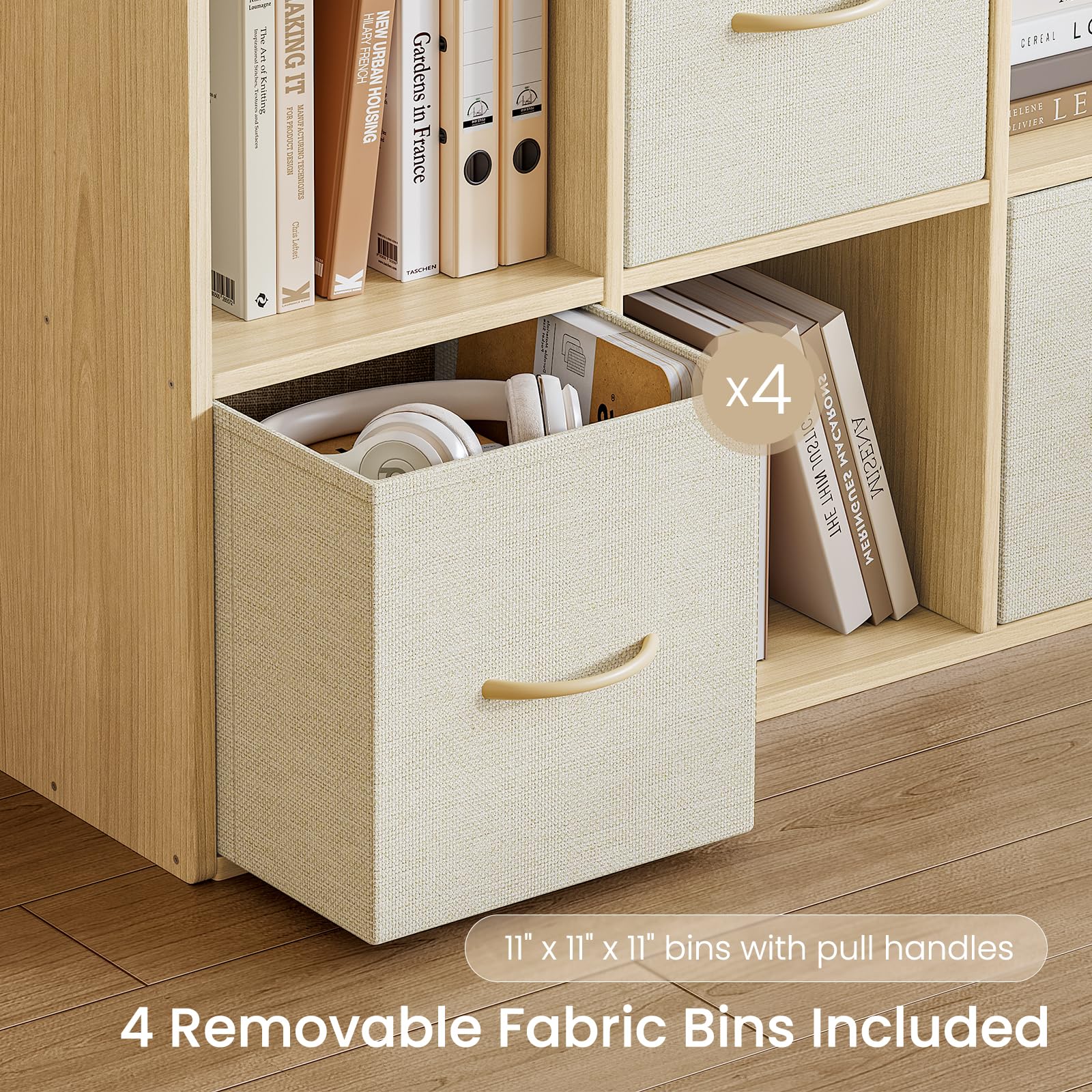 Best Cube Storage Organizer 2026: 5 Picks Compared 1 EXPERLAM 8 Cube Storage Organizer - Solid Wood Bookshelf with 4 Storage Bins, Cu — product photo
